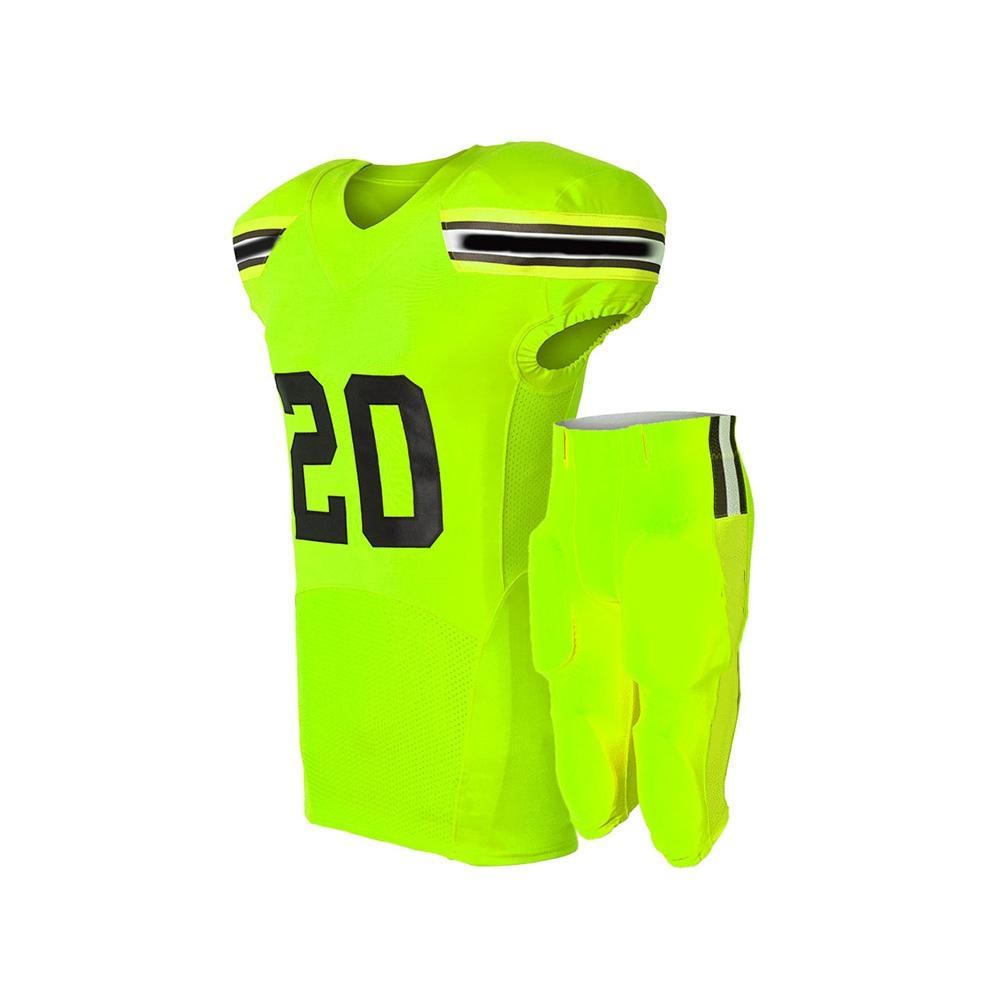 Custom Made Sublimated Lime Green Men American Football Uniforms