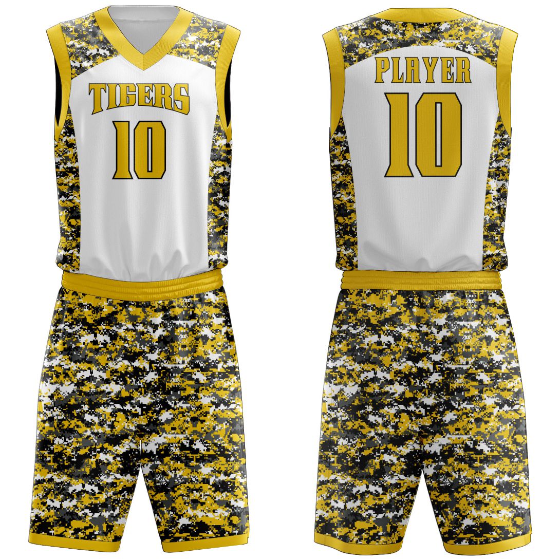 YELLOW full sublimated Basketball Jersey Template