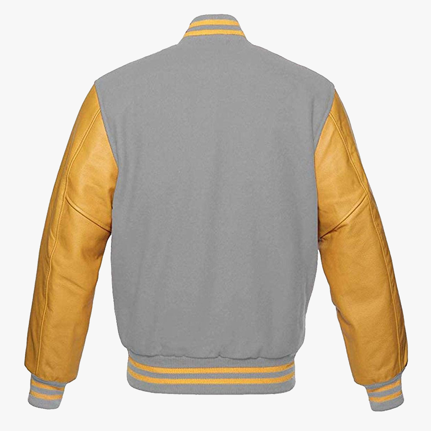 Varsity Letterman Baseball K-Green Wool & Yellow Genuine Leather  Sleeves Jacket