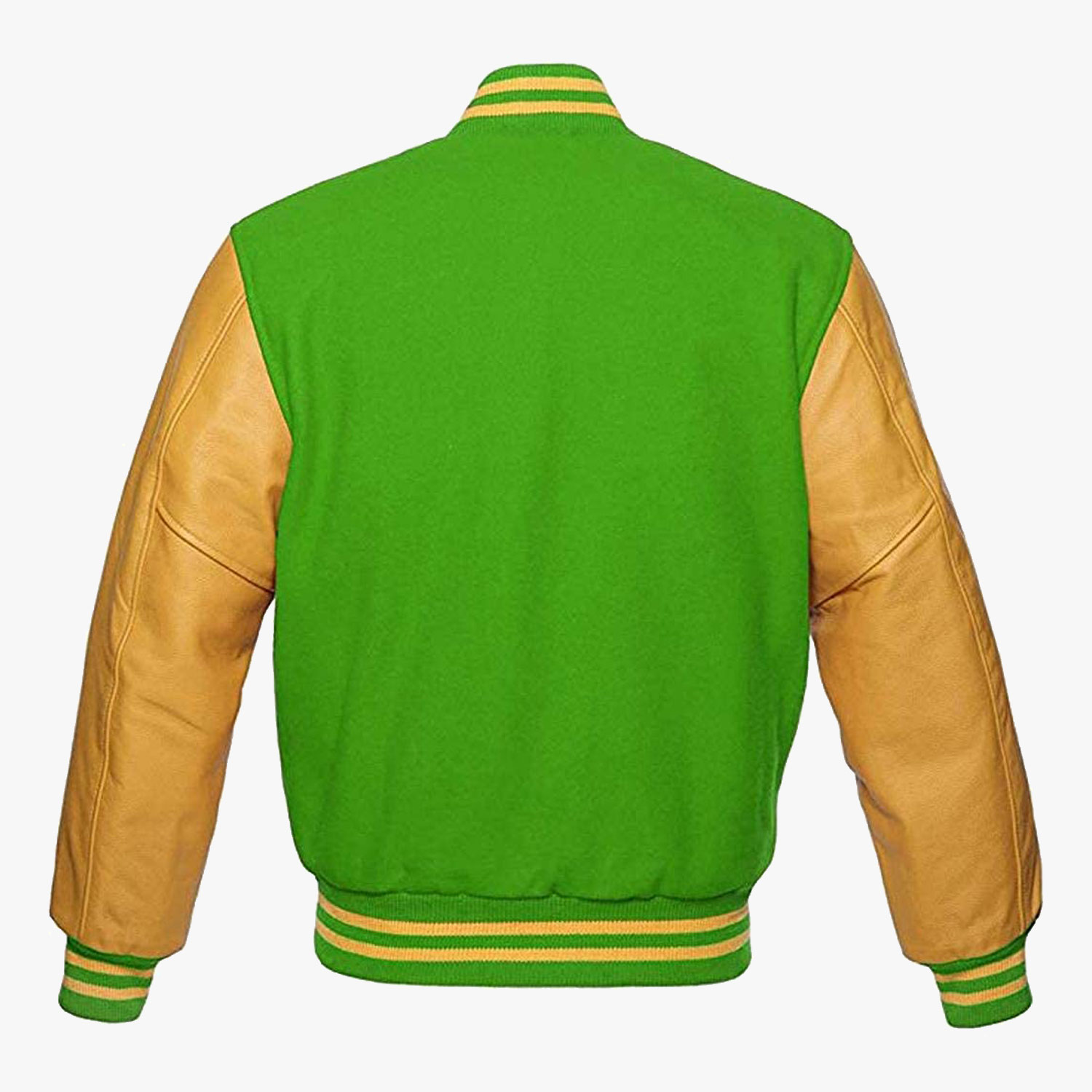 Custom Varsity Letterman Track and Field Jacket Gold Leather & 