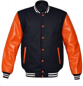 Latest Fashion Orange Color Blank Custom Letterman Baseball Varsity Jackets