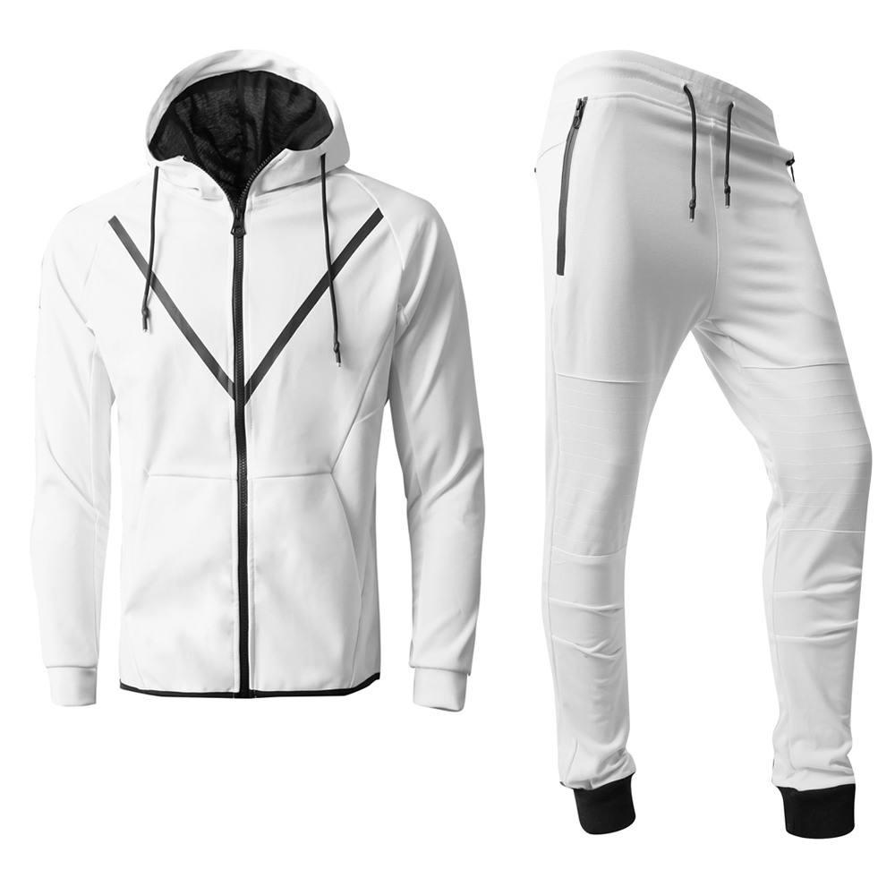 Women tracksuits White color 100 polyester windbreaker sports tracksuits set