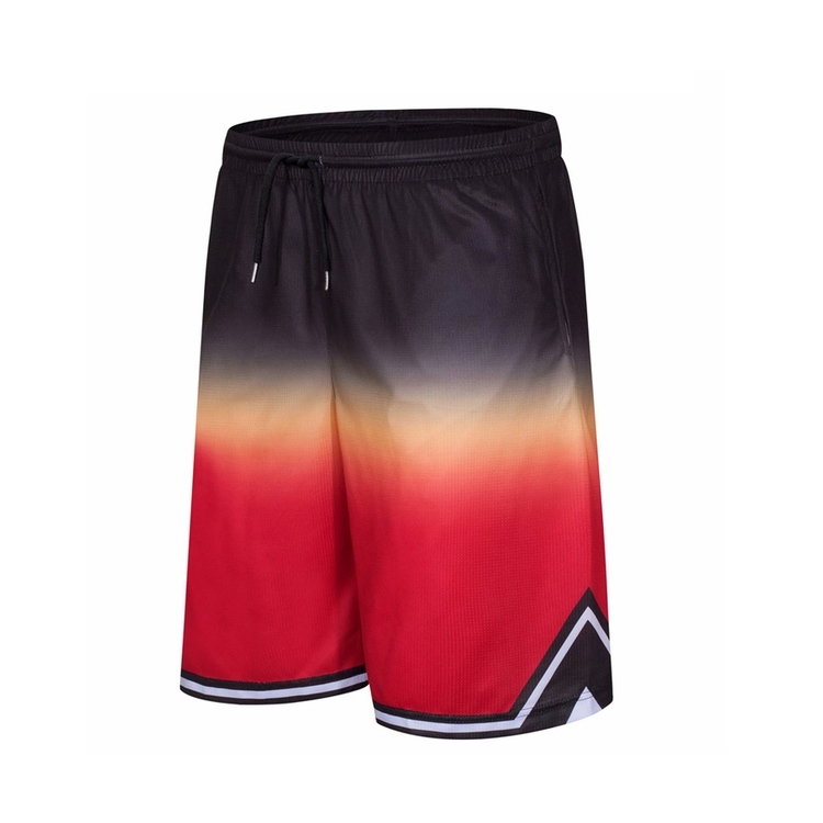 Custom Team Red Basketball Black Shorts Gold