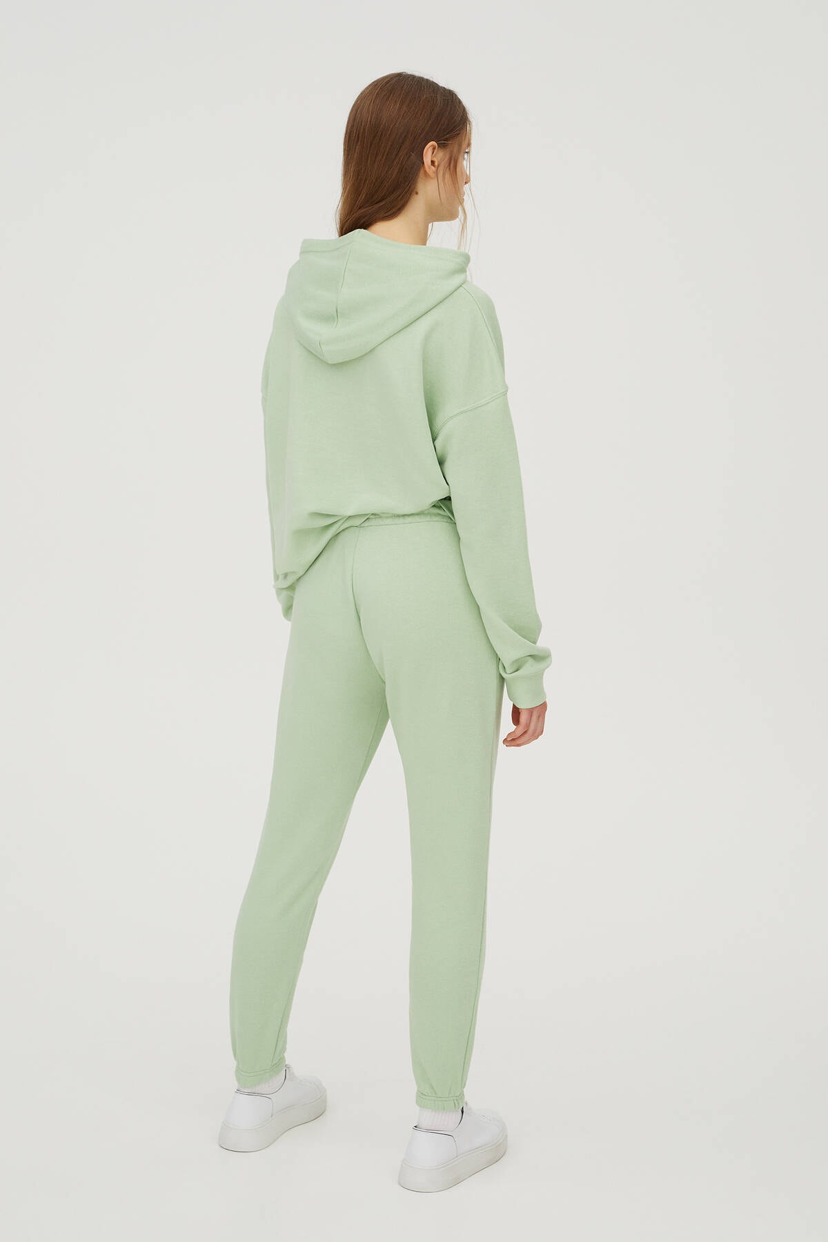 Women Mint Green Elastic Cuffed Basic Jogging Fit Suit