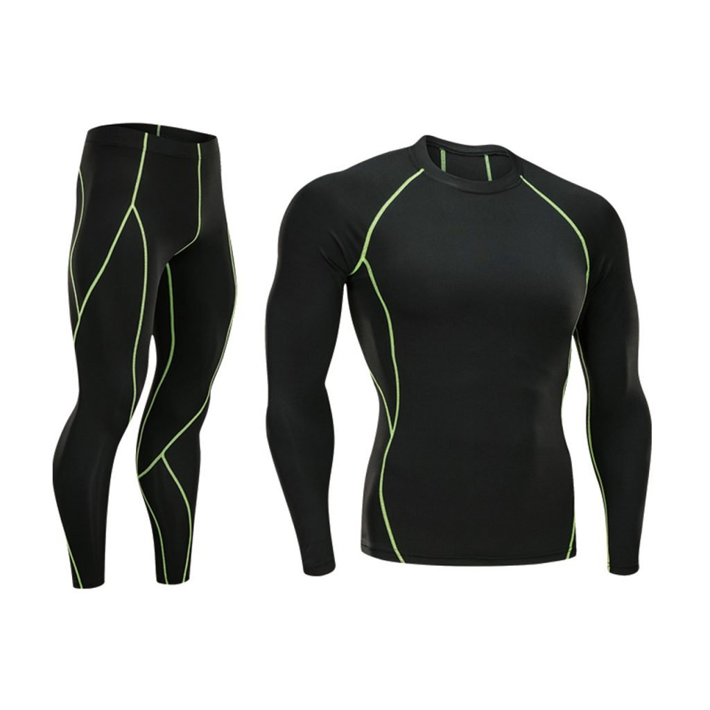 Men's Compression shirt and Skin Tight Pants Fitness Rash guard Gym