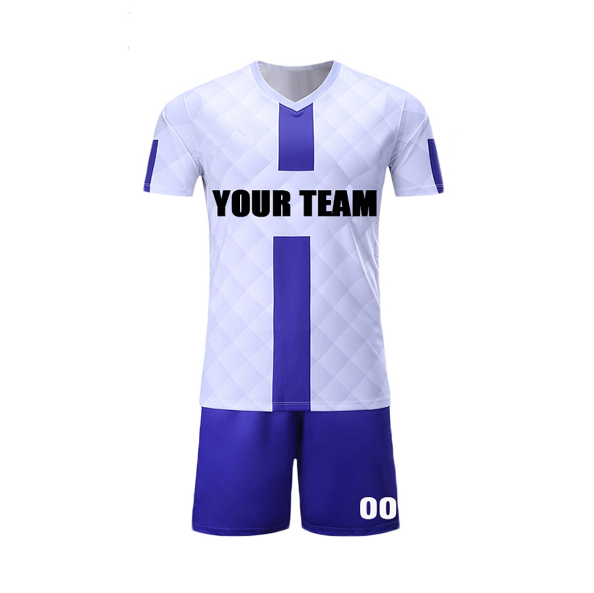 Custom White Purple Sublimation Soccer Uniform Jersey Discount